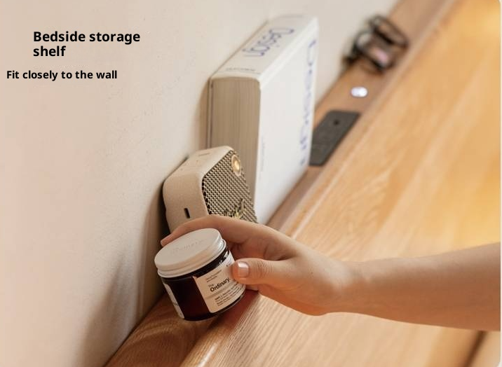 Oak, Ash Solid Wood Luminous Suspended Bed, Nordic Style