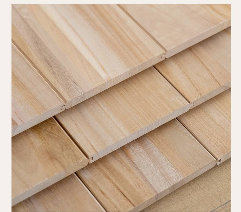 Black Walnut Solid Wood Platform Box Bed, Headboard-Free Bed Night Light Suspended Bed