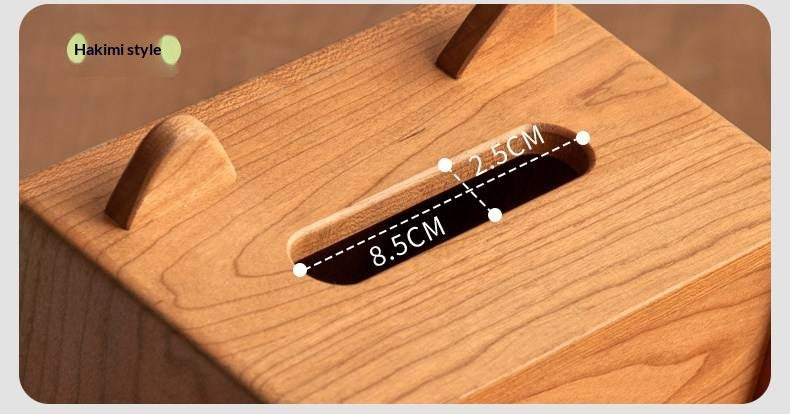 Cherry Solid Wood Tissue Box with Clean Minimal Design