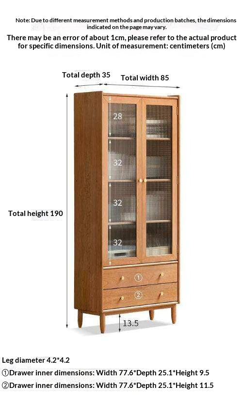 Cherry Solid Wood Bookcase Nordic Modern Cabinet Office Bookshelf