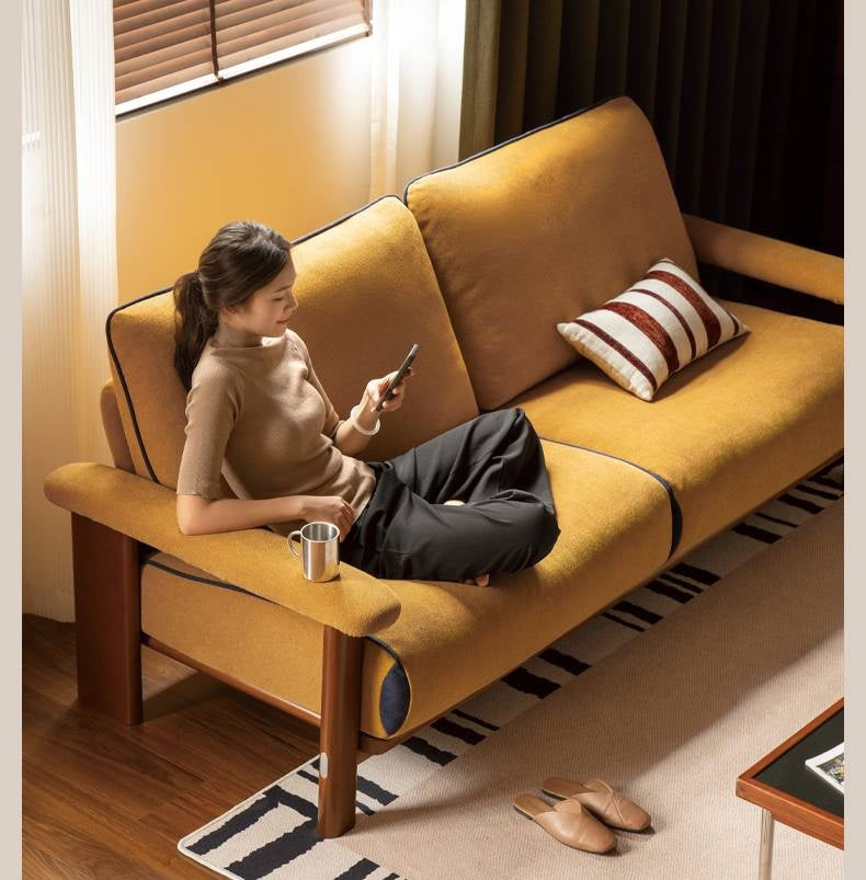 Beech Solid Wood Antique Style Sofa 4 color