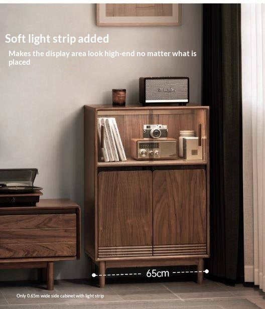 Red Zebrawood Solid Wood Modern Side Cabinet