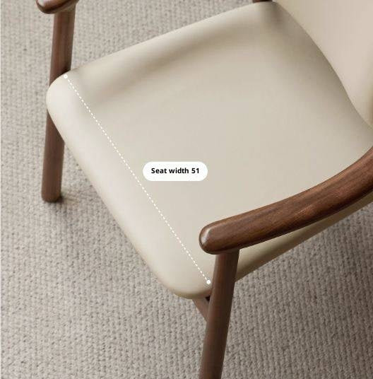 Black Walnut Solid Wood Dining Chair with Backrest