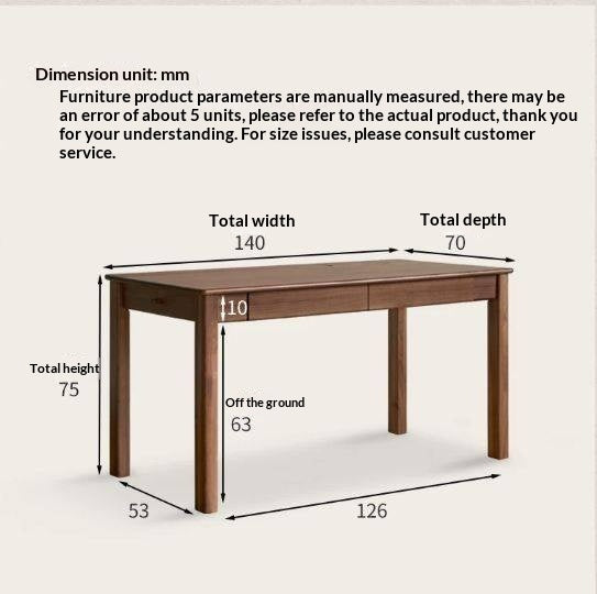 Ash Solid Wood Modern Writing Desk