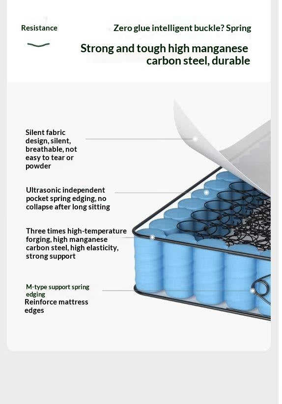 Natural Coconut Palm Hard Mattress with Latex and Simmons Spring