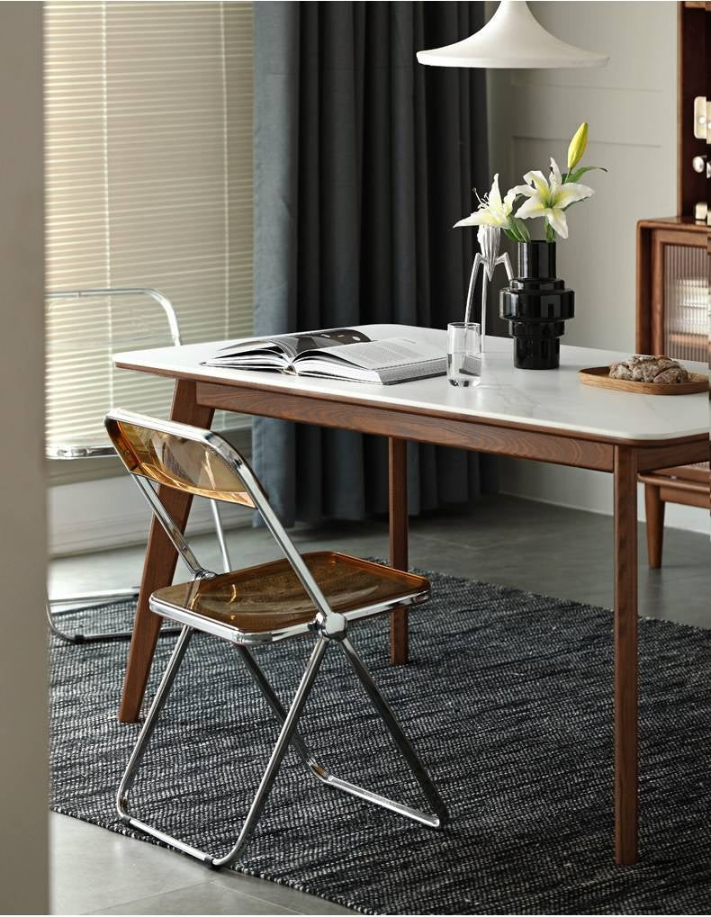 Ash, Black Walnut Solid Wood Slate Dining Table