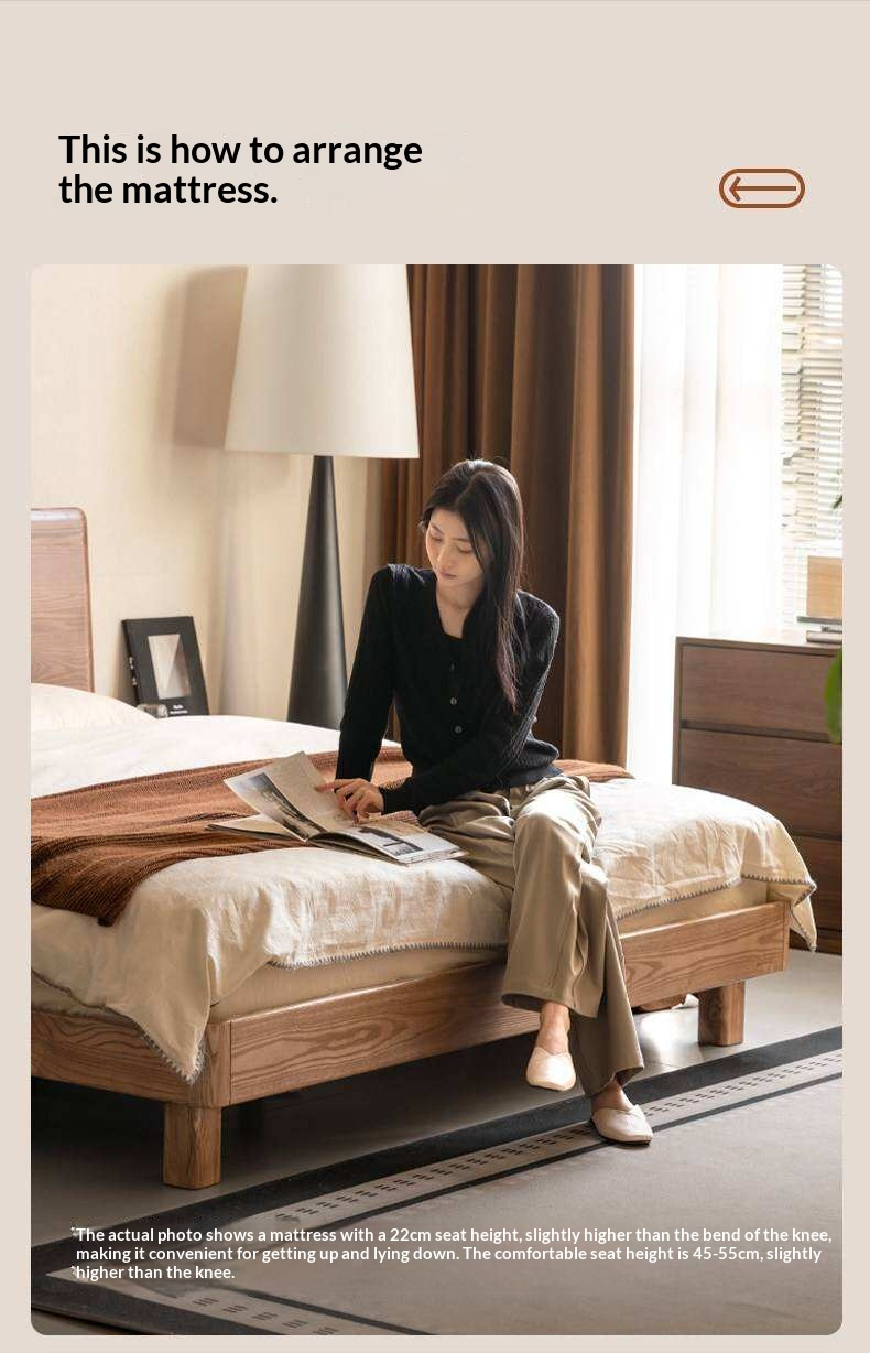 Ash Solid Wood Modern Multifunctional Night Light Bed Light Walnut Color