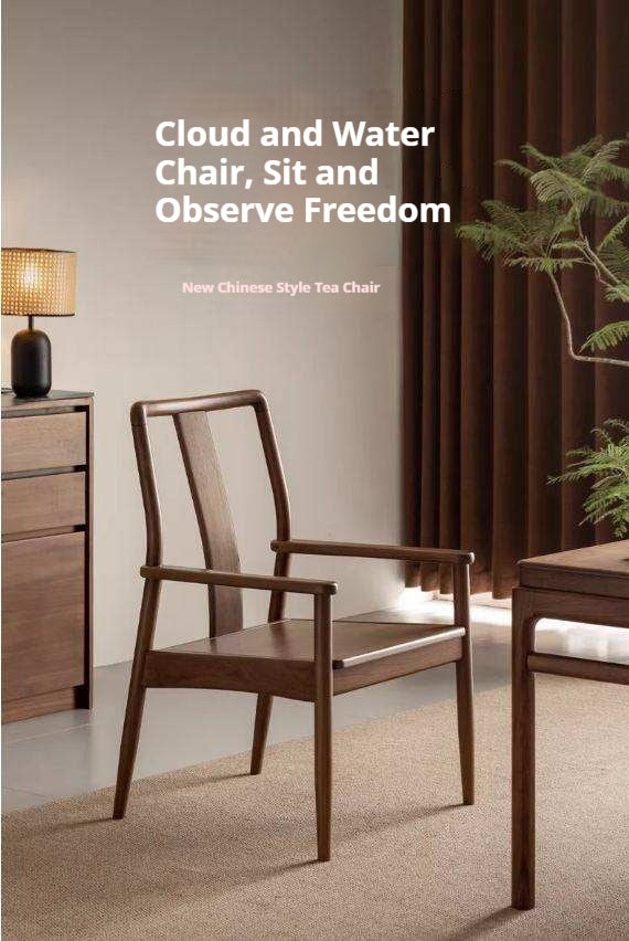 Black Walnut Solid Wood Tea Chair