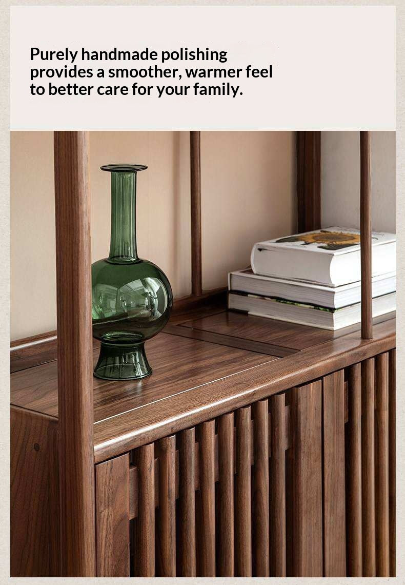 Black Walnut, Ash Solid Wood Bookshelf Combined Bookcase Display Cabinet Wall Shelf