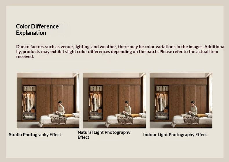Oak Solid Wood, Solid RubberWood  Modern Style Wardrobe