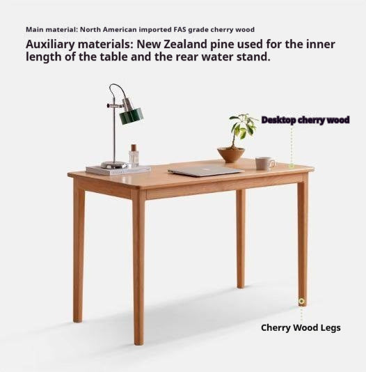 Cherry Solid Wood Desk Medieval Study Computer Desk