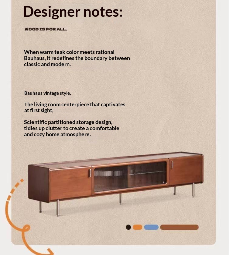 Poplar Solid Wood Retro High Locker TV Cabinet.