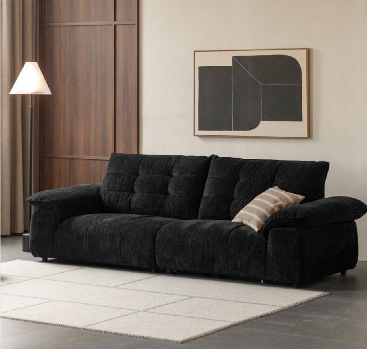 Modern Chenille Fabric Sofa,  Couch with Removable and Washable Covers