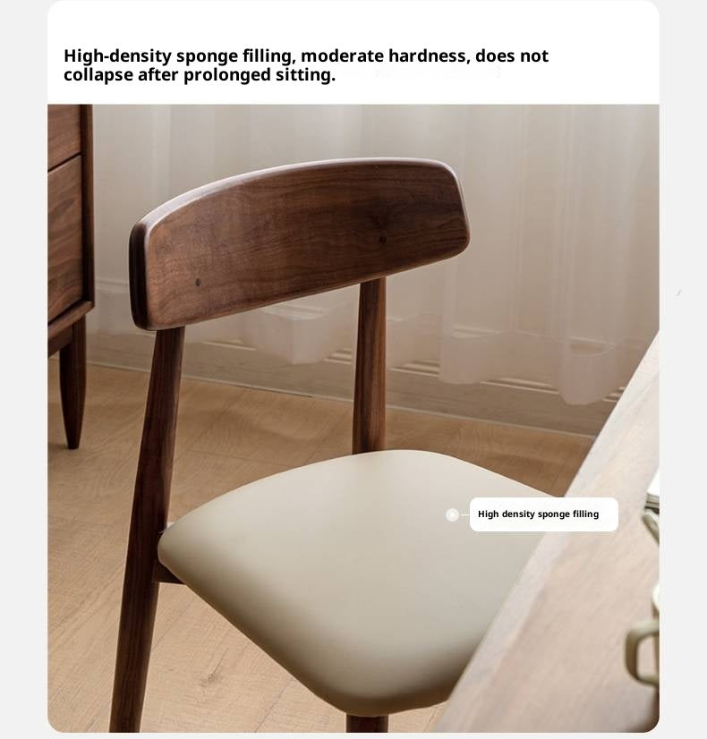 Set 4 pcs Black Walnut, Sandalwood Solid Wood Dining Chair