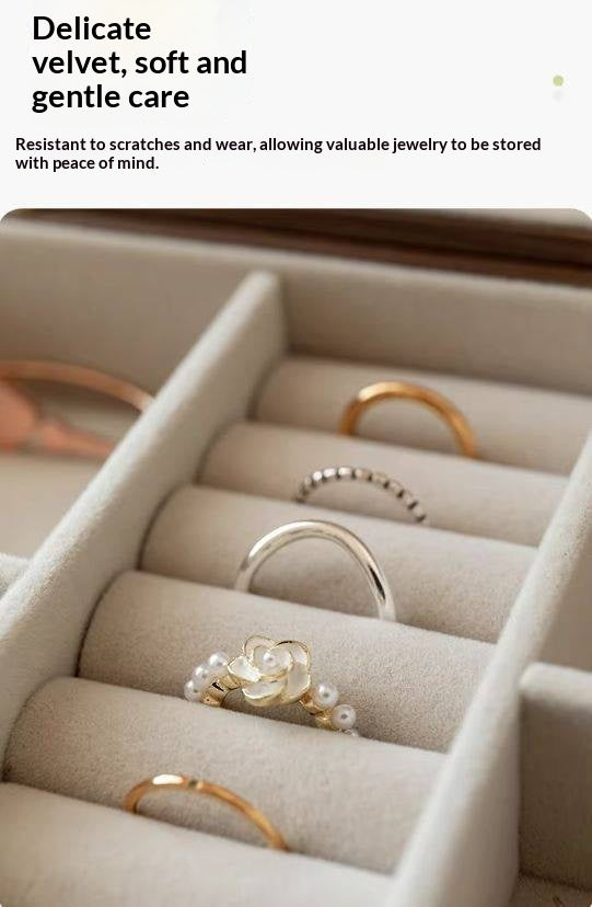 Black Walnut Solid Wood Jewelry Box with Large Capacity for Earrings and Necklaces