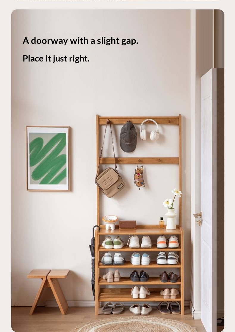 Solid RubberWood Multi-Tiered Shoe Rack For Shoes, Clothes And Hats