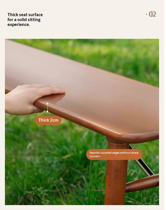 Beech Solid Wood Organic Leather Long Bench