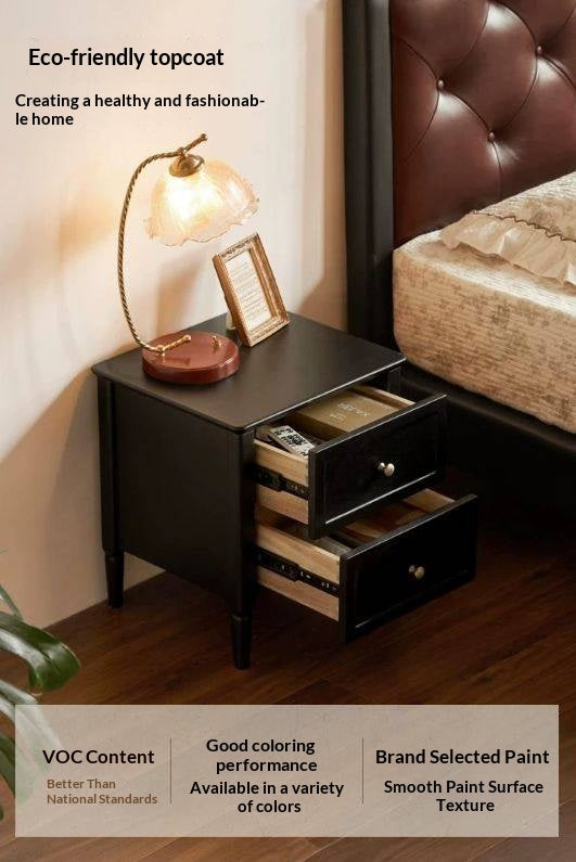 Solid Rubberwood Retro Style, American Style Nightstand