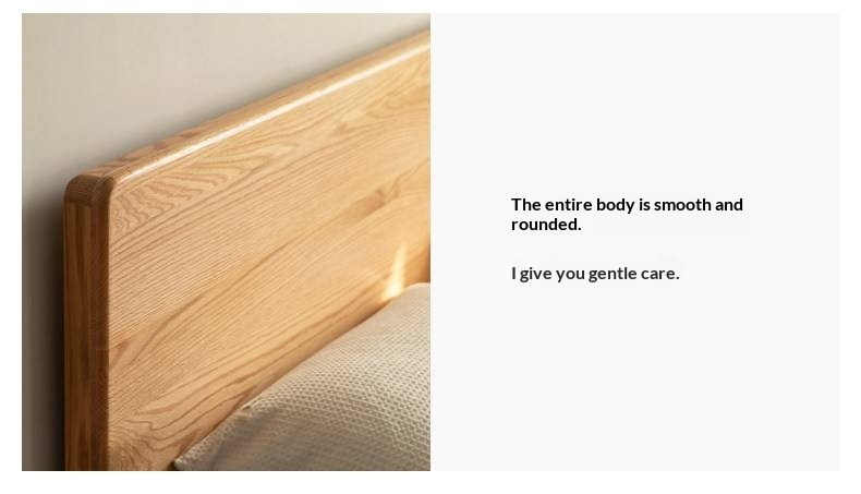 Oak Solid Wood Box Bed — Modern Minimalist Bed