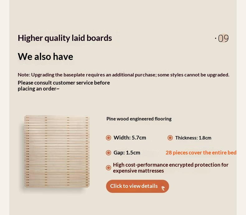 Poplar Solid Wood Vintage Soft Backrest Bed