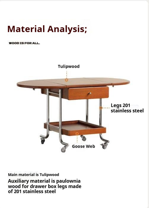 Tulipwood Solid Wood Folding Coffee Table.