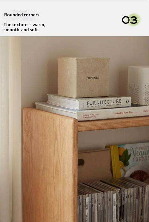 Oak Solid Wood Extendable Corner Bookshelf