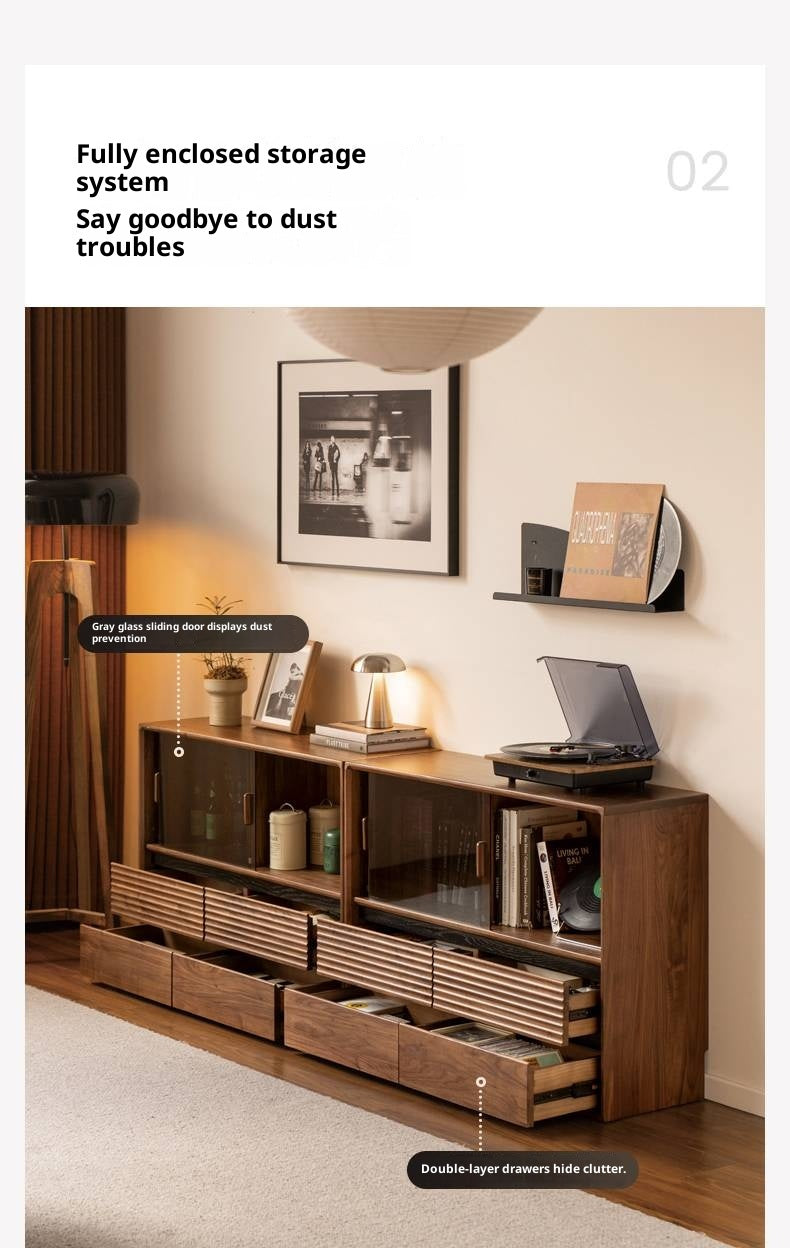 Black Walnut Solid Wood Italian Light Luxury Bookcase