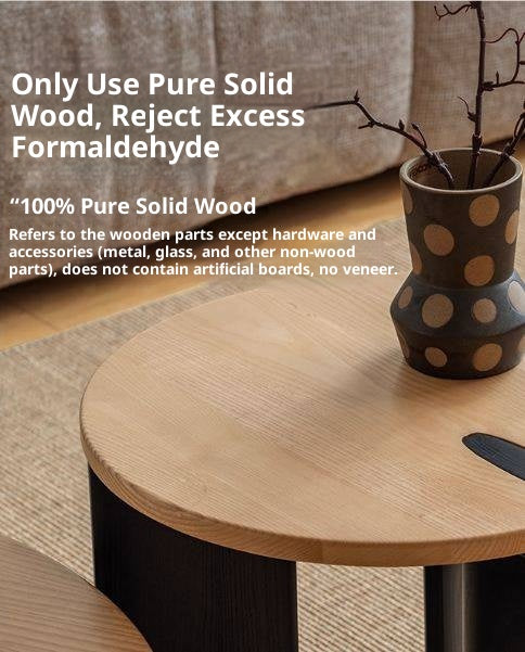 Ash Solid Wood Wabi Sabi Style Creative Coffee Table