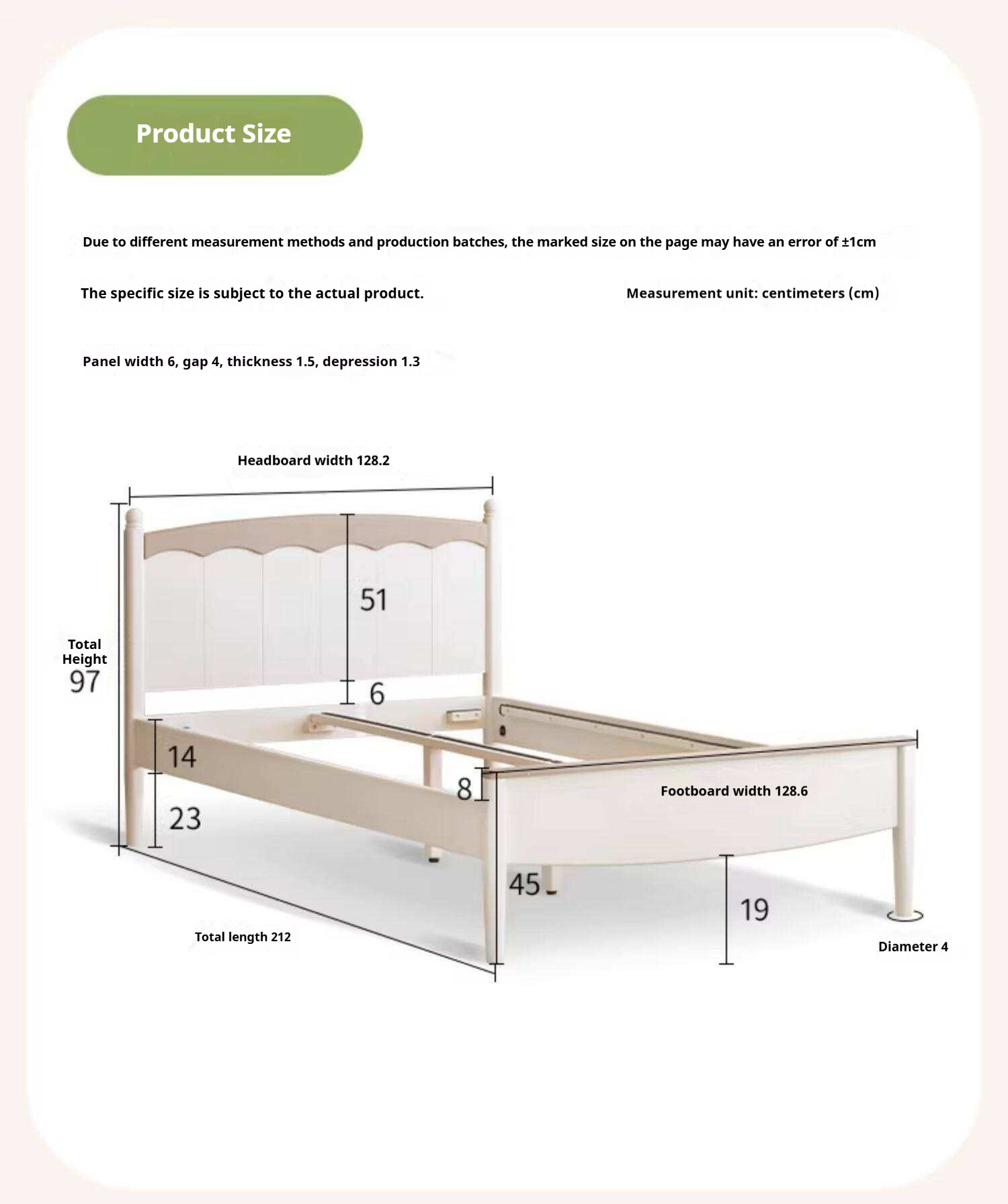 Rubberwood Solid Wood Children's Modern Bed