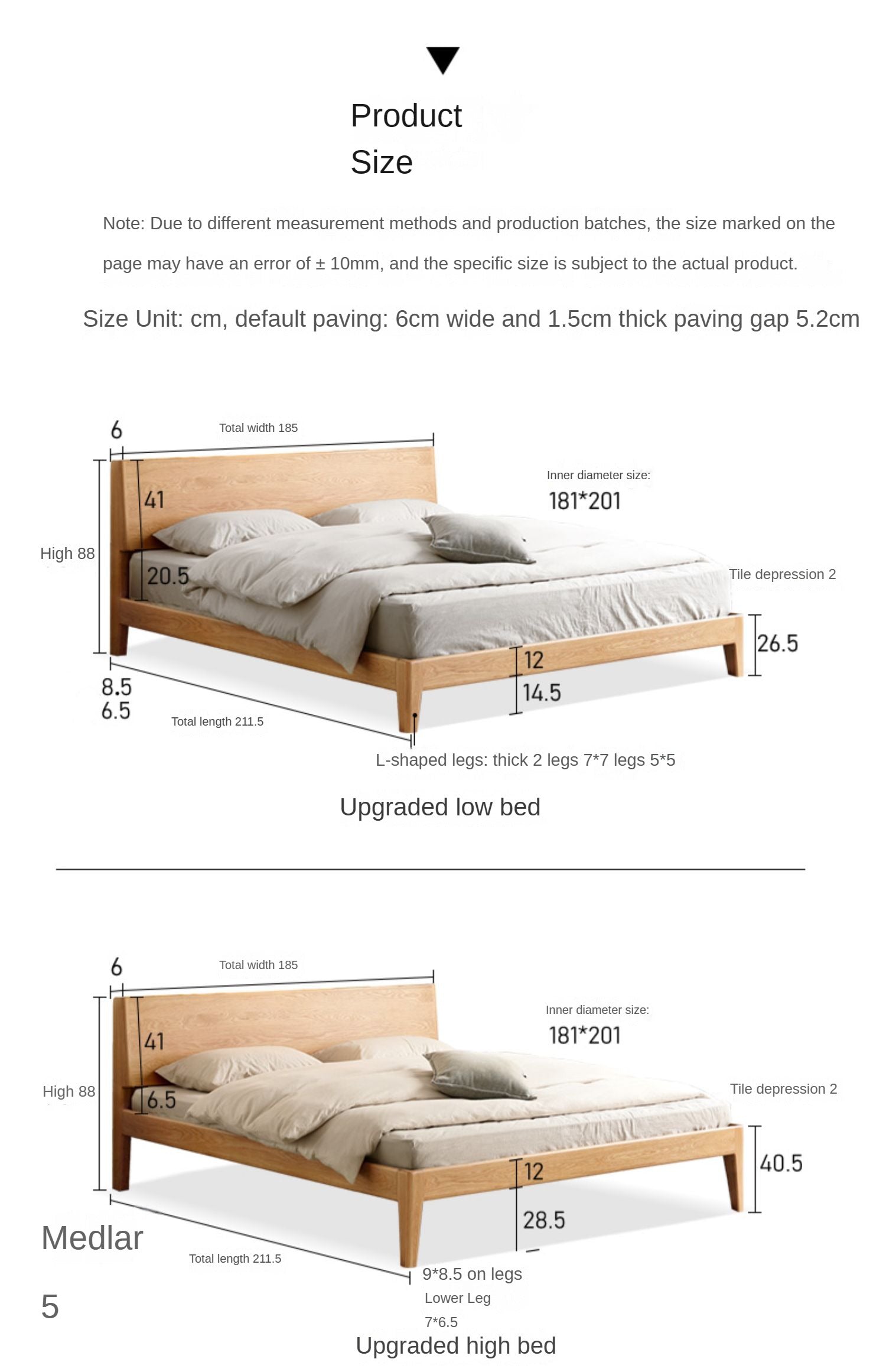 Oak Solid Wood With LED Light Bed