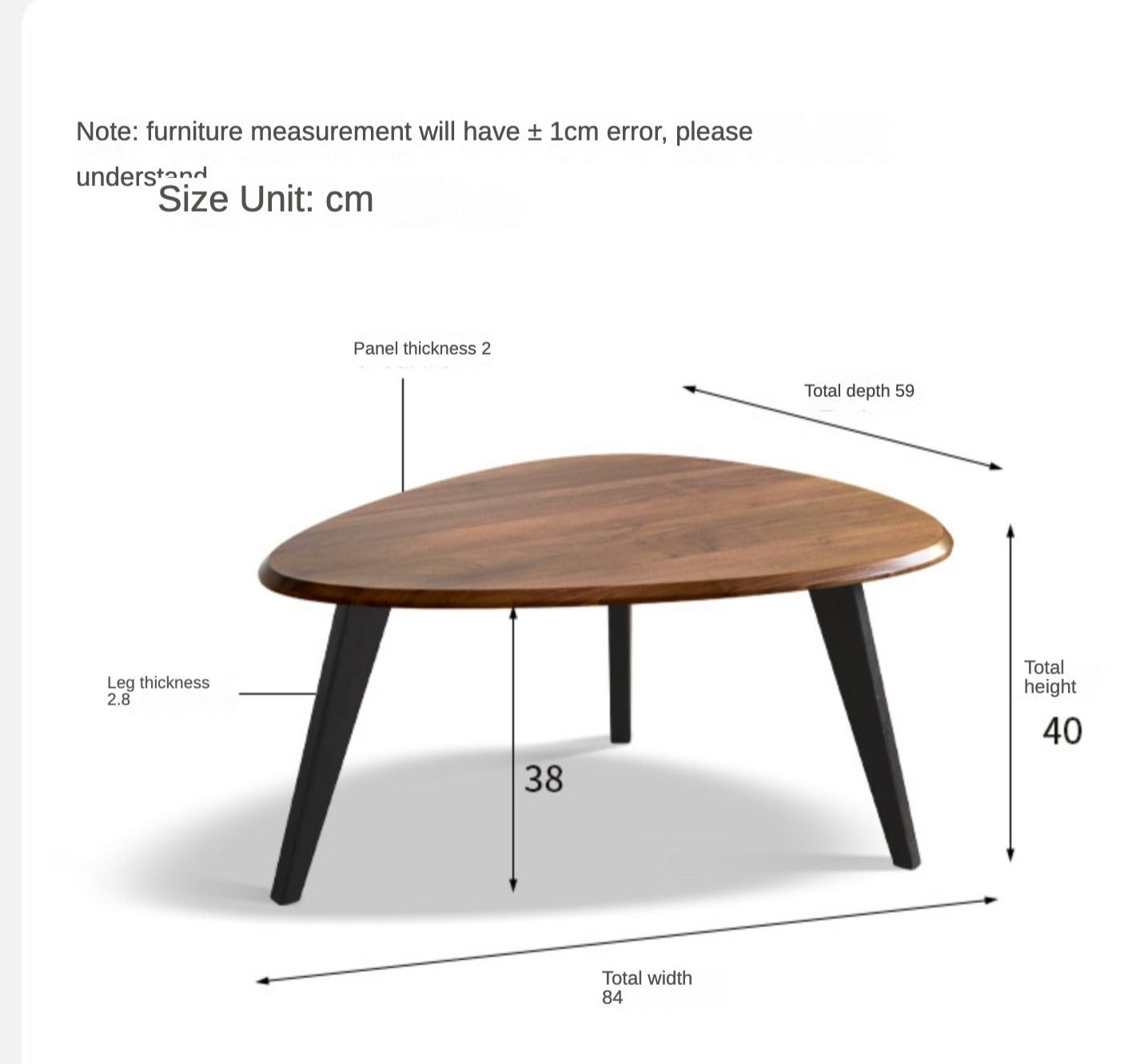 Black Walnut Solid Wood Coffee Table