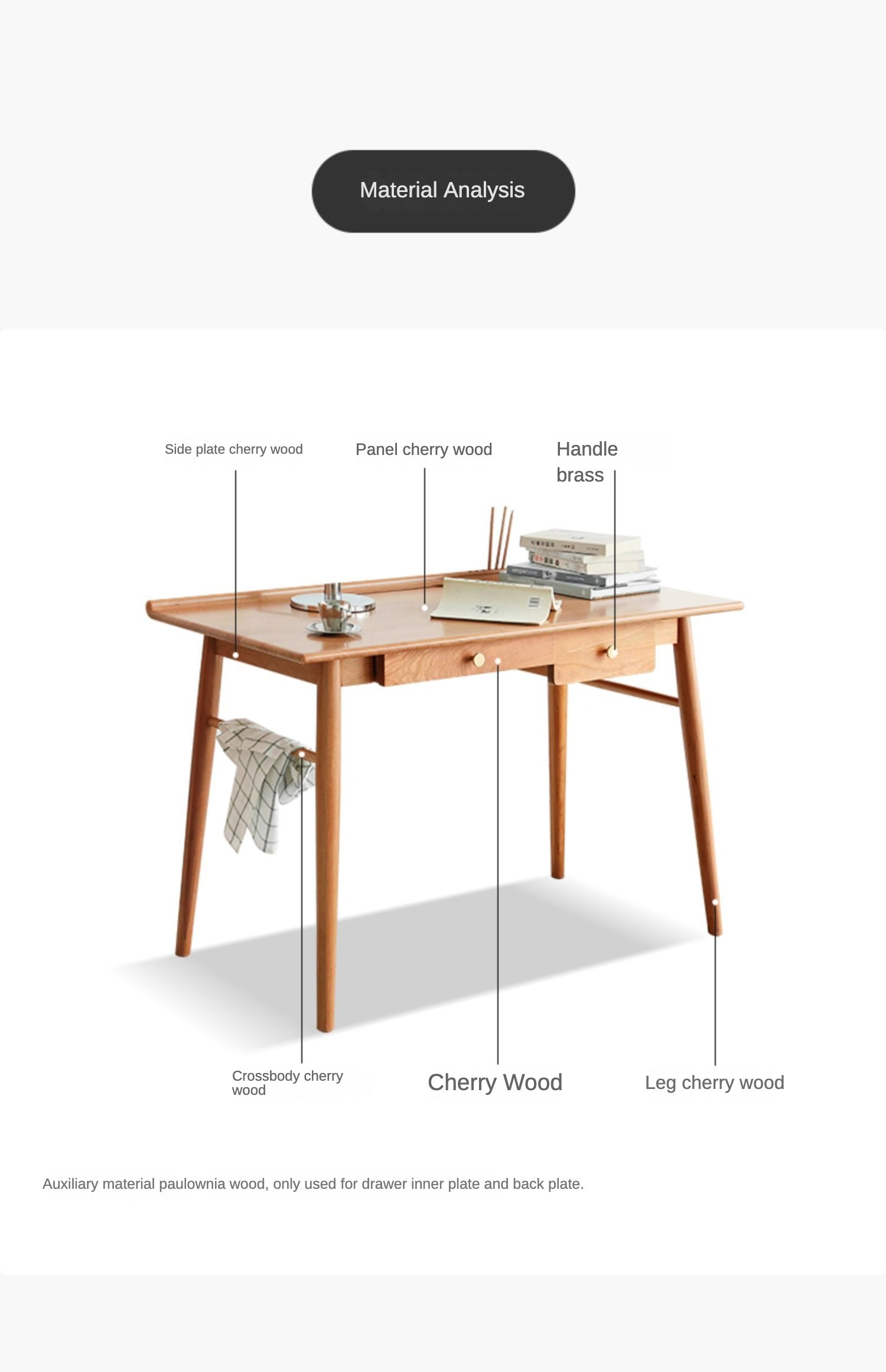 Cherry Wood, Black walnut ,Oak Solid Wood office desk_