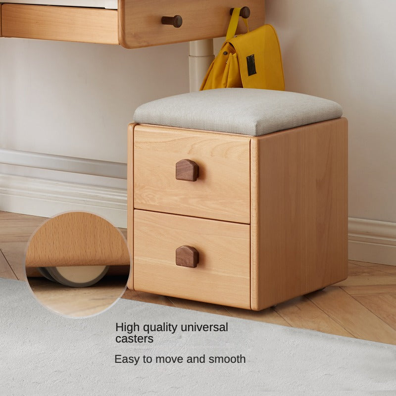 Kids storage stool Beech solid wood+
