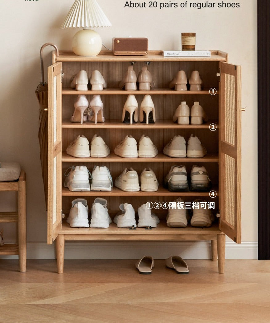 Solid wood clearance shoe rack