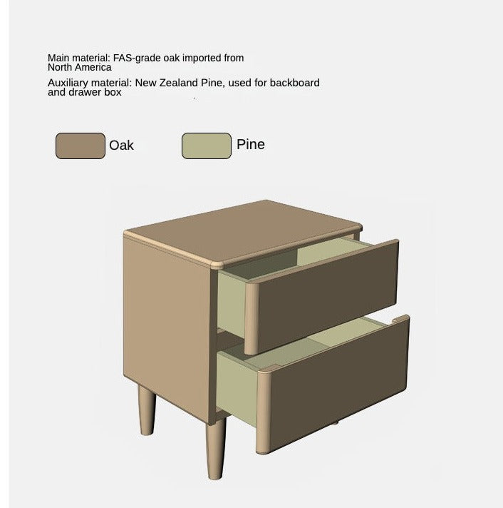 Oak Solid Wood nightstand-