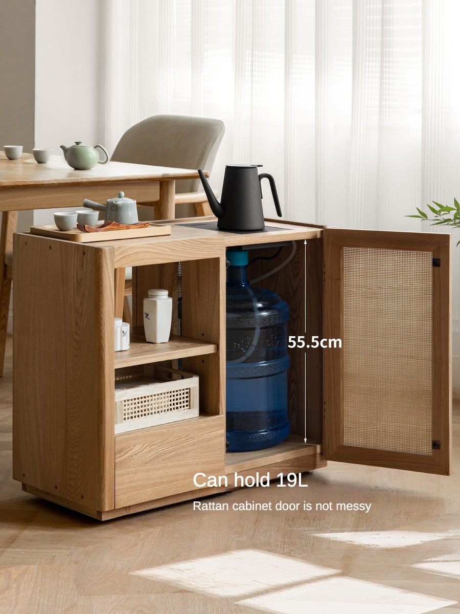 Tea maker mobile side cabine, side table Ash solid wood "