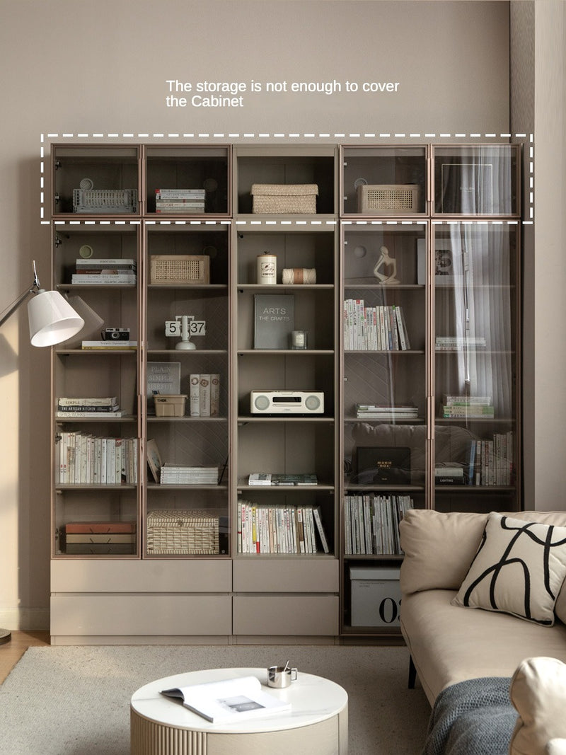 solid wood combination bookcase light luxury floor locker display ...