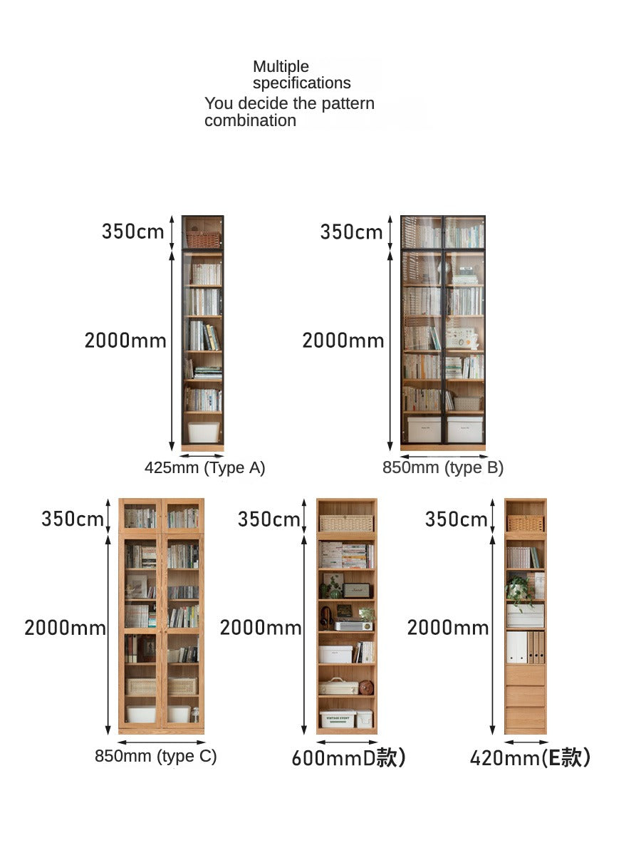 Bookshelf, bookcase Oak solid wood"-