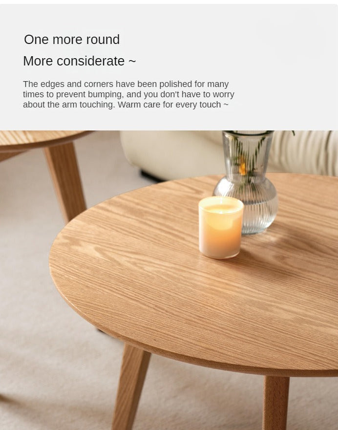 Oak Solid wood Side high round table