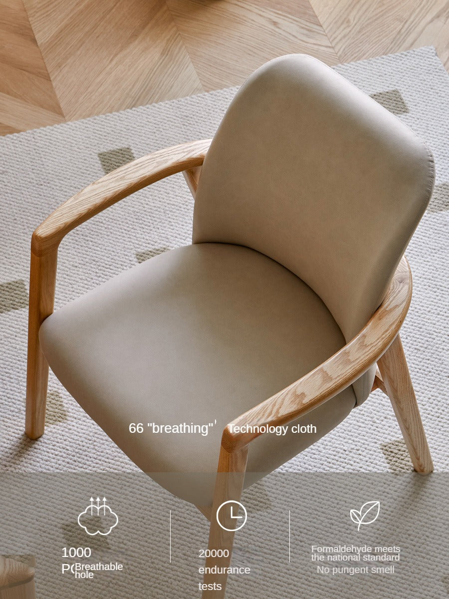 Technology cloth Chair Oak solid wood)