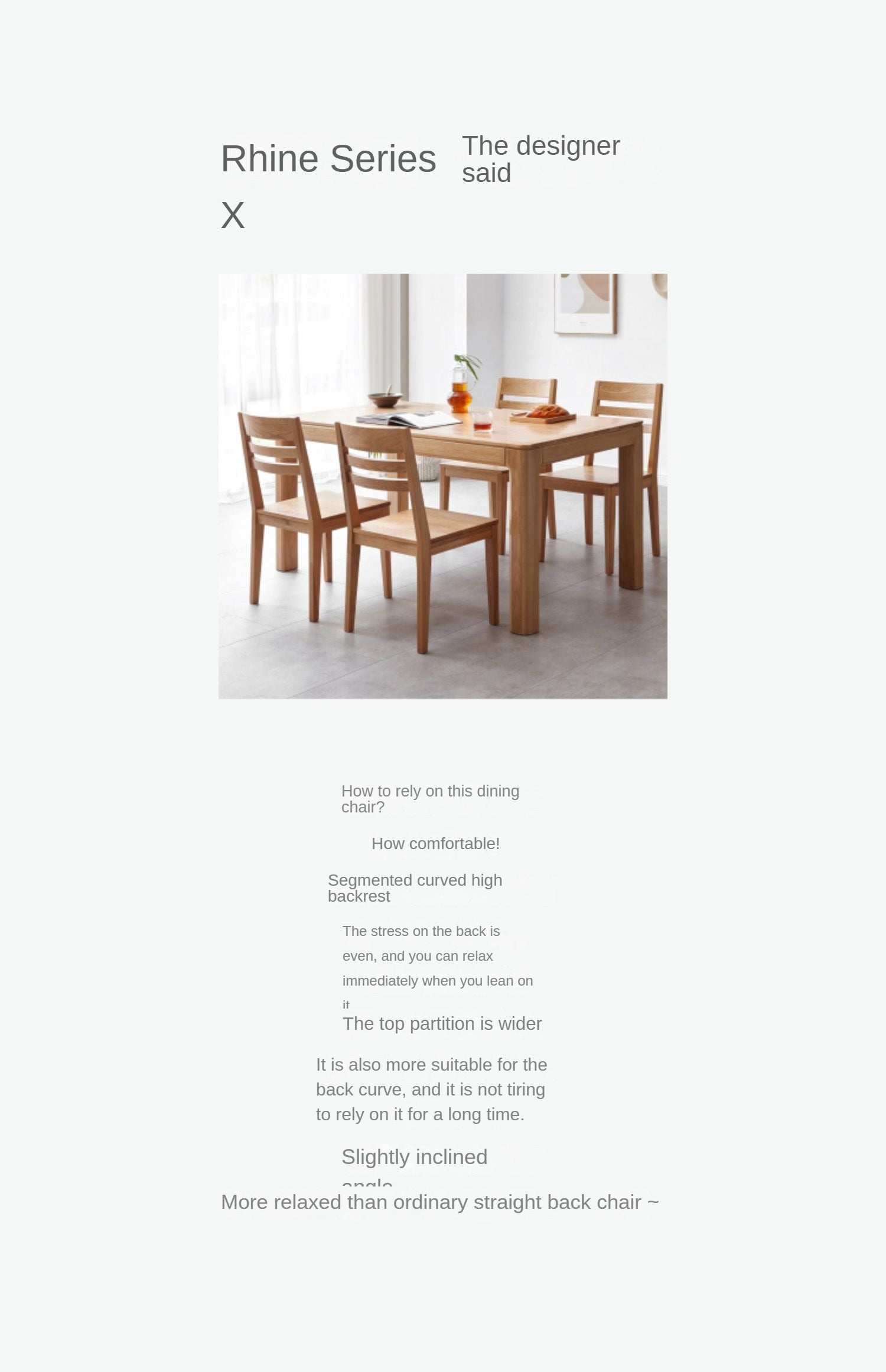 2 pcs set -Oak solid wood dining back chair-