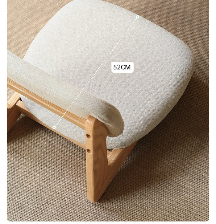 Solid Wood Tatami Tea Chair Modern Simple Living Room Sofa Chair Ash ...