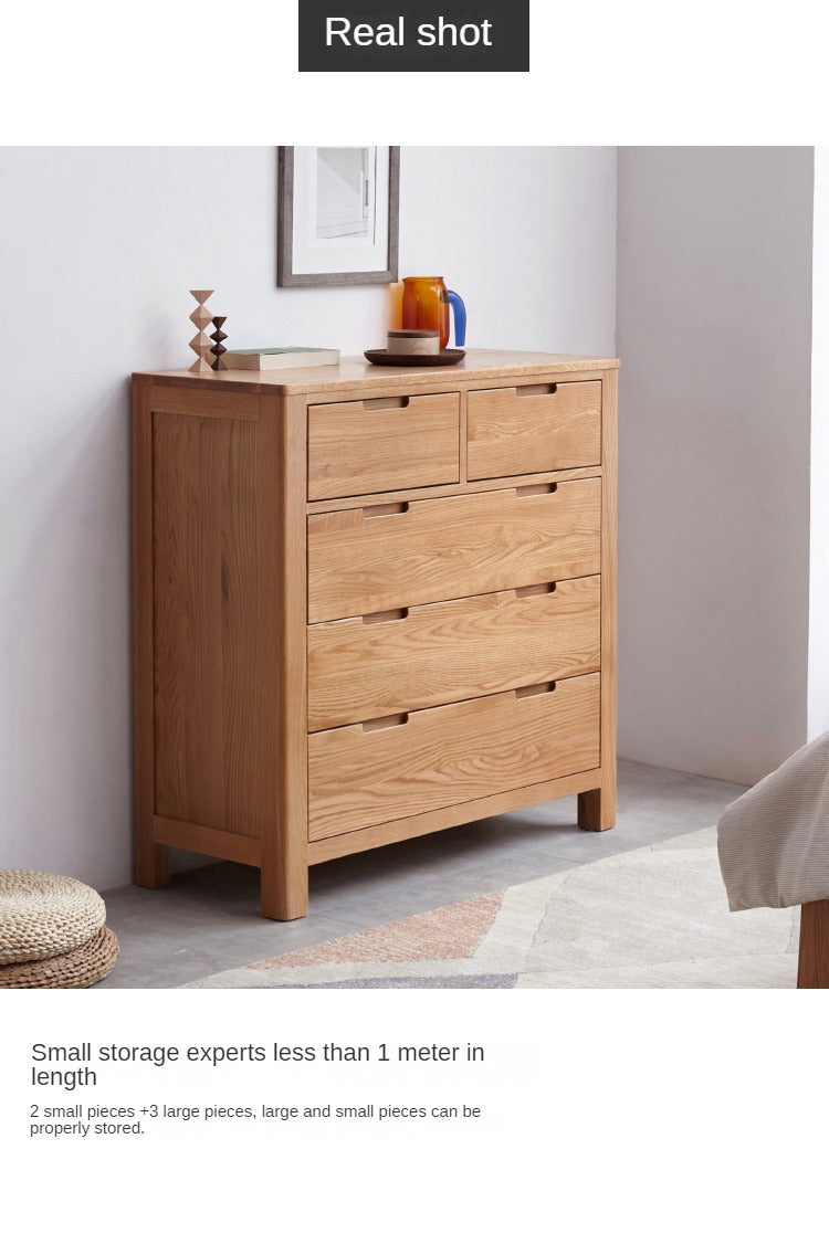 Wide chest of drawers Oak solid wood"
