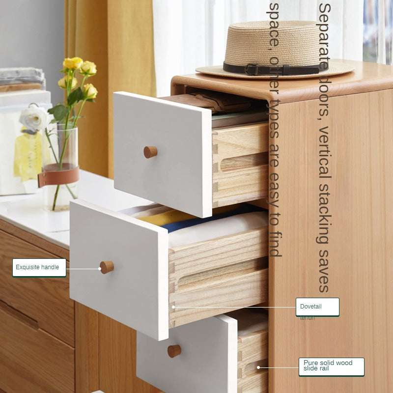 Beech solid wood chest of drawers)