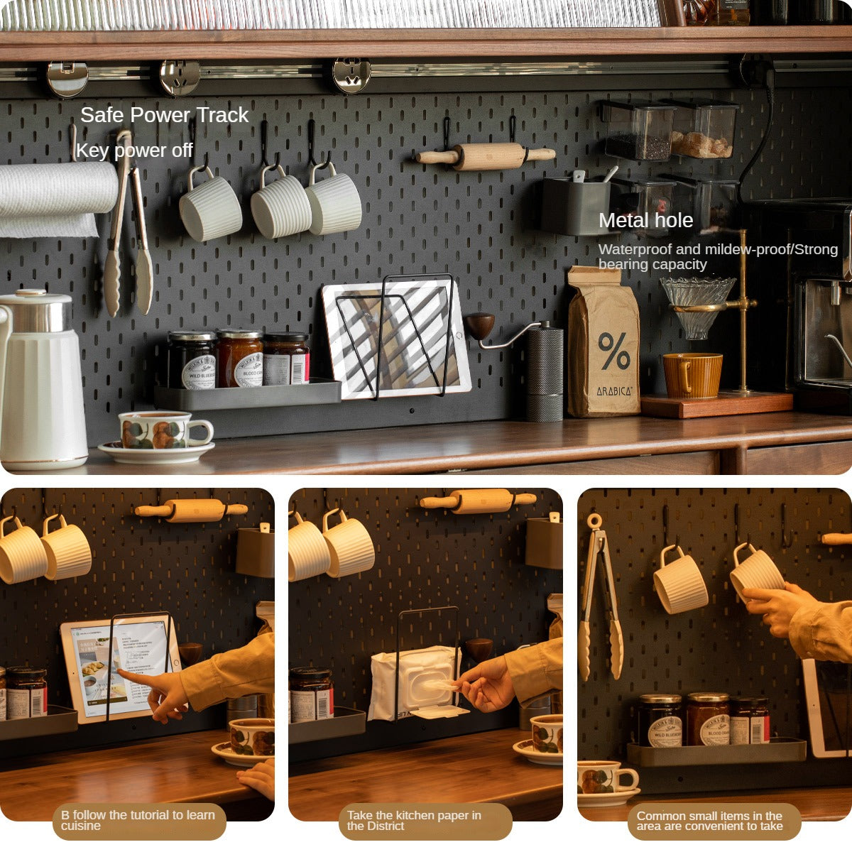 Black walnut sideboard high cabinet buffet-