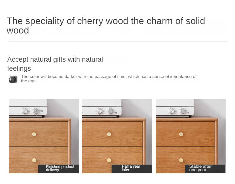 Cherry wood sideboard high cabinet multi-functional buffet-
