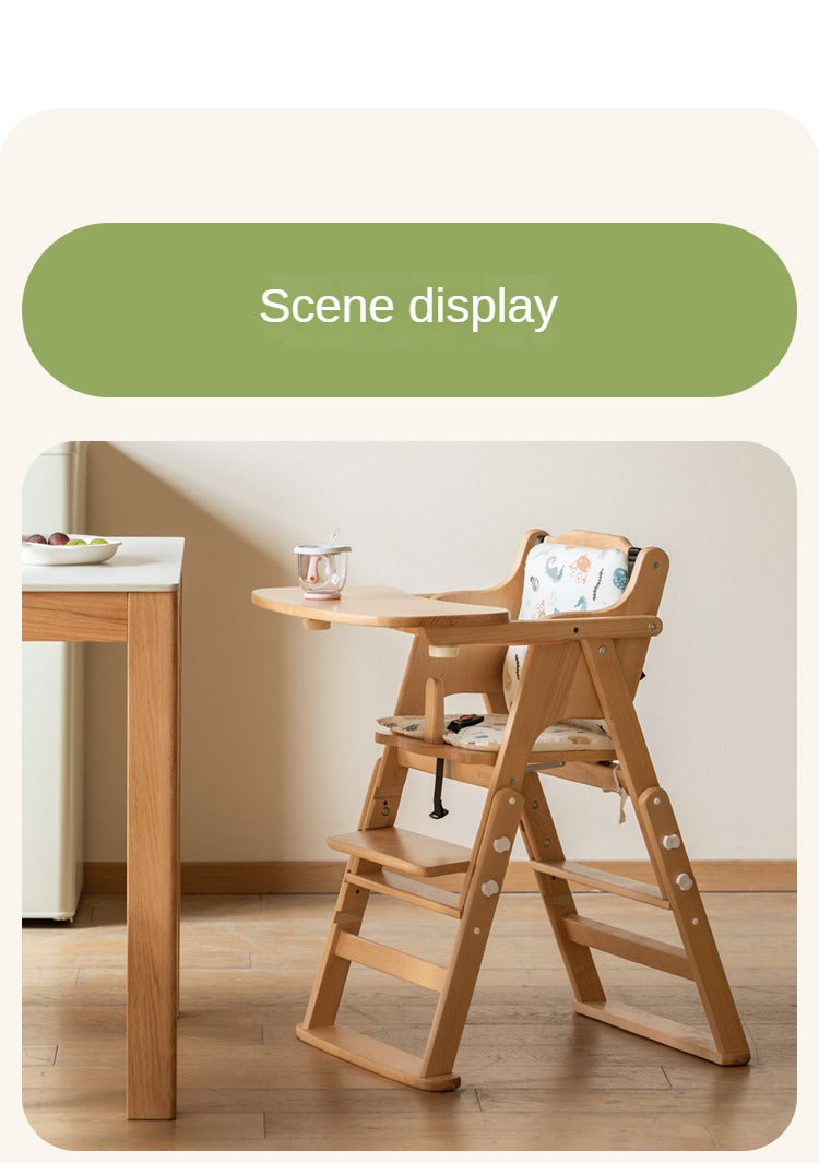 Beech Solid Wood Baby Lifting Dining Chair