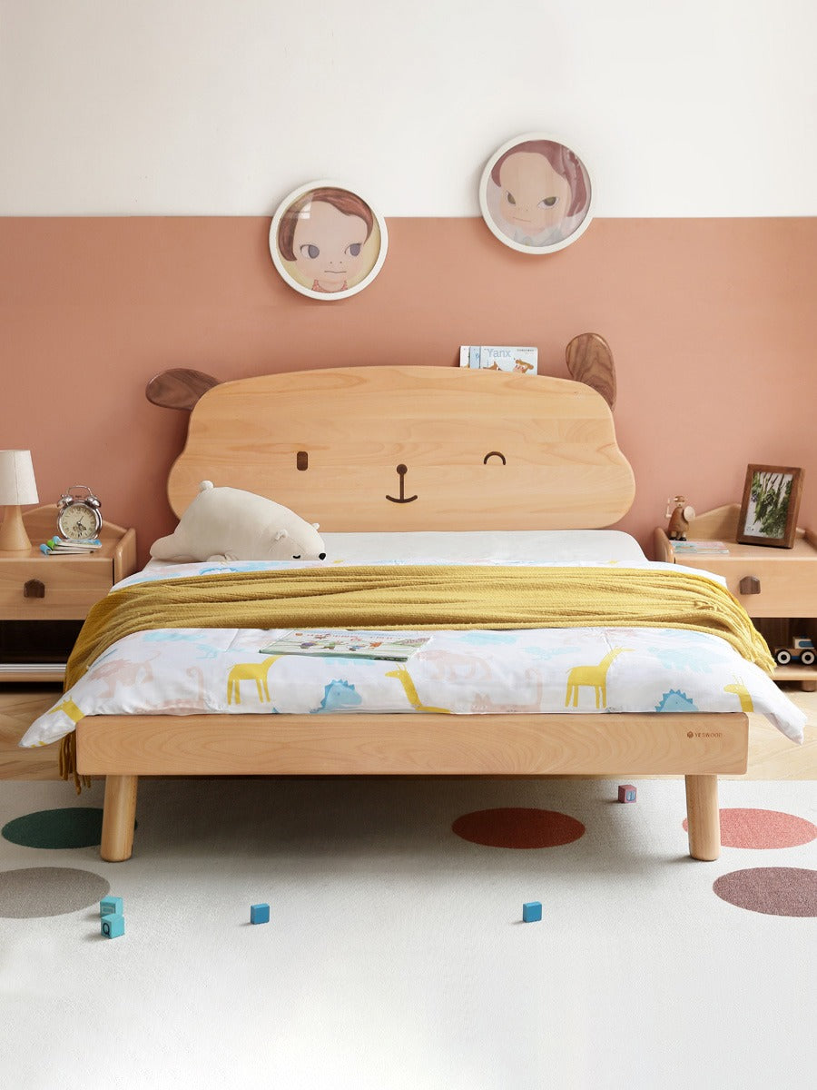 Cute dog bed Oak solid wood")