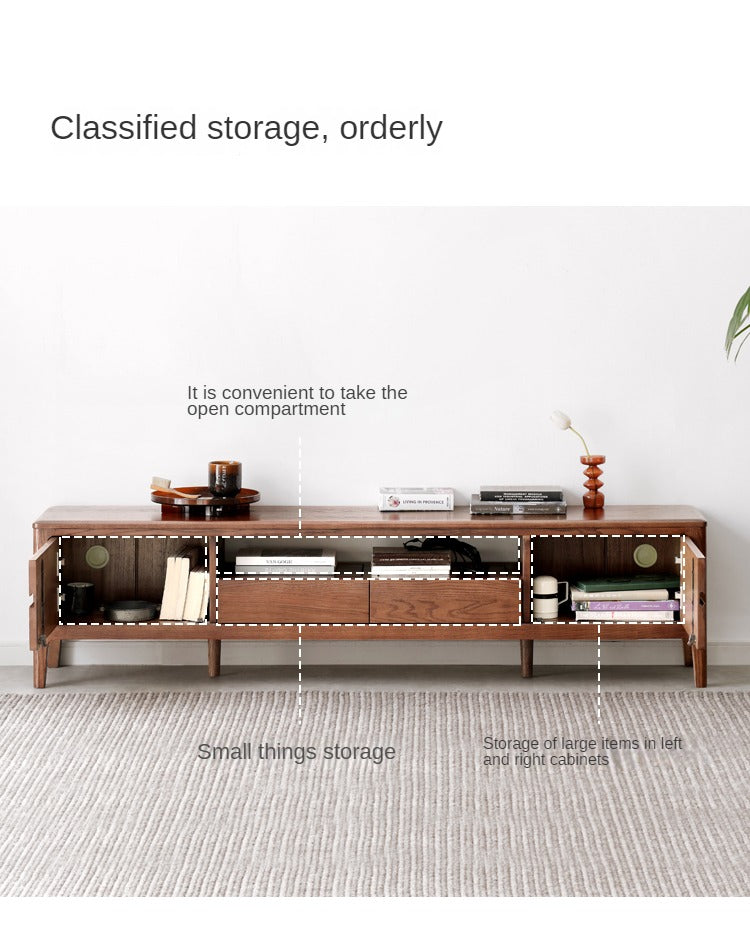 Oak Solid Wood Nordic Floor TV Cabinet