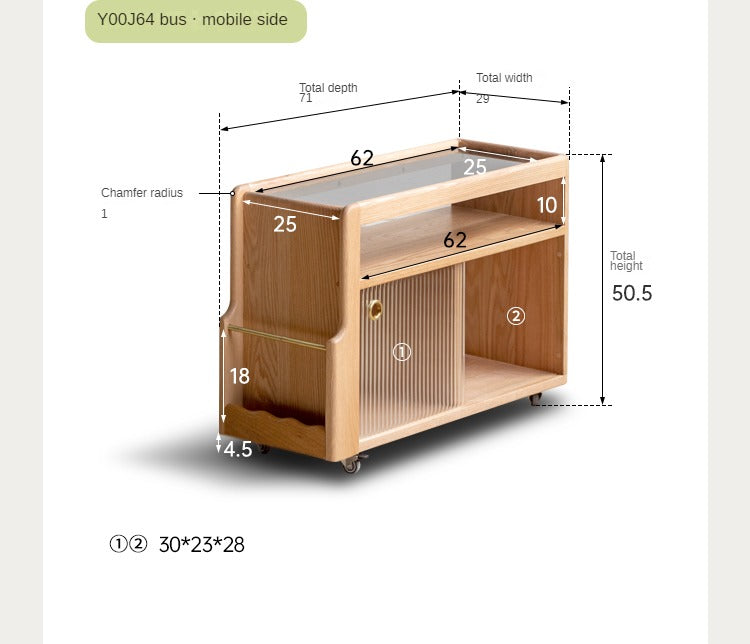 Oak Solid Wood Storage Sofa Modern Log Style Combination Furniture Set: